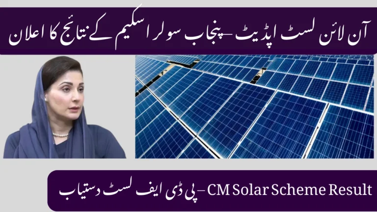 CM Punjab Solar Scheme Result 2025