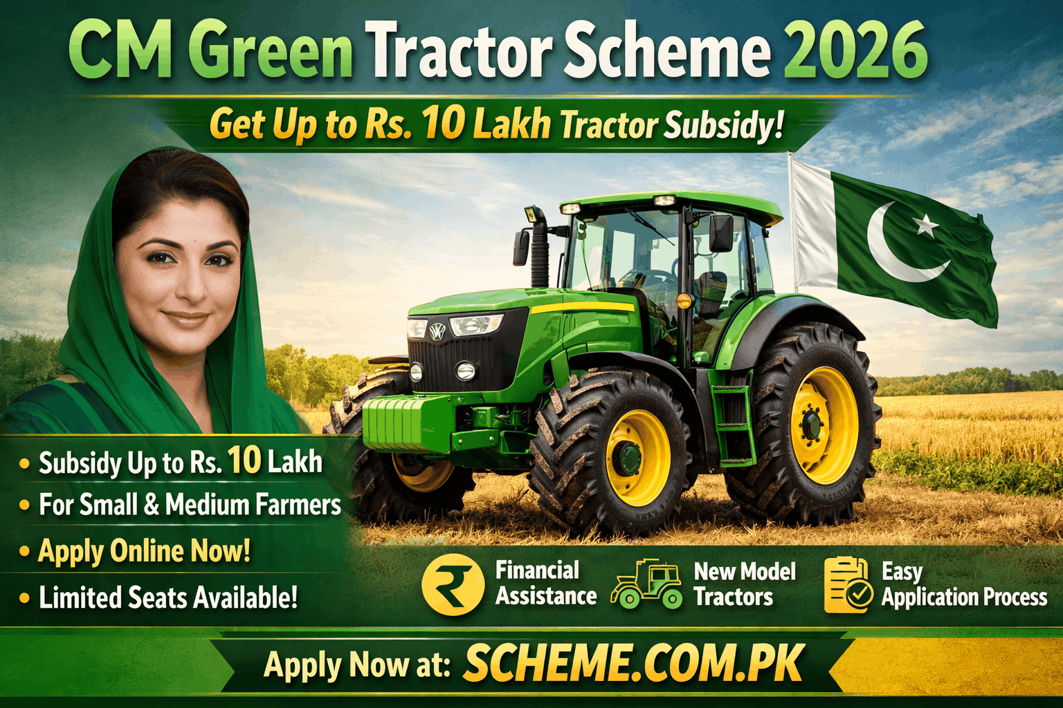 CM Green Tractor Scheme 2026 – Get Up to Rs. 10 Lakh Tractor Subsidy 1 CM Green Tractor Scheme 2026