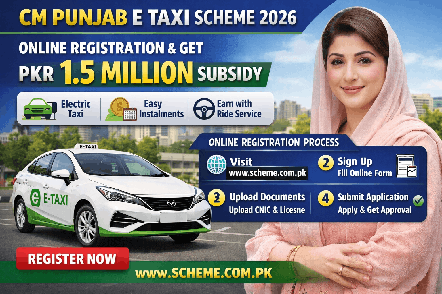 CM Punjab E Taxi Scheme 2026 online Registration & Get PKR 1.5M Subsidy 1 CM Punjab E Taxi Scheme 2026 online Registration